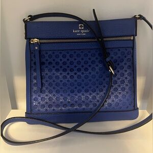 Kate Spade Royal Blue Textured Crossbody Bag